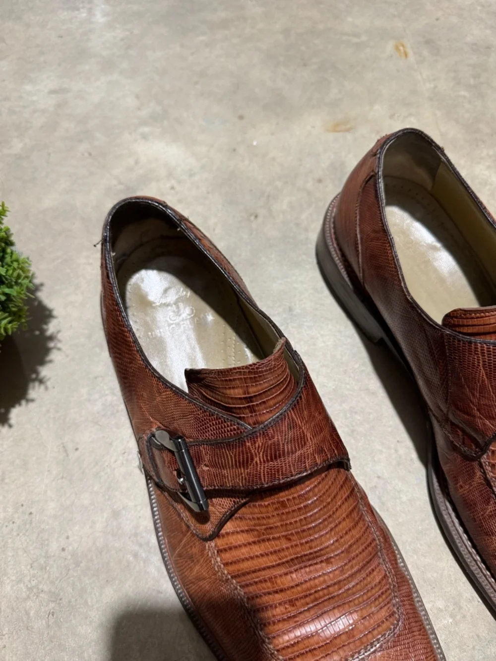 Julio Blanco Genuine Lizard Shoes Men Size 13 Brown Leather  display picture 2